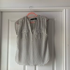INC sleeveless polka dot top with pocket detail